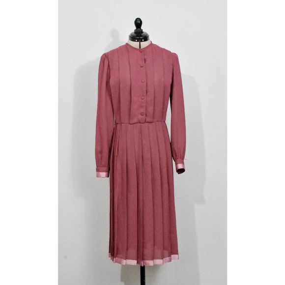 Zizi by Barbara Chodos Mauve 70s/80s Dress - Picture 2 of 6